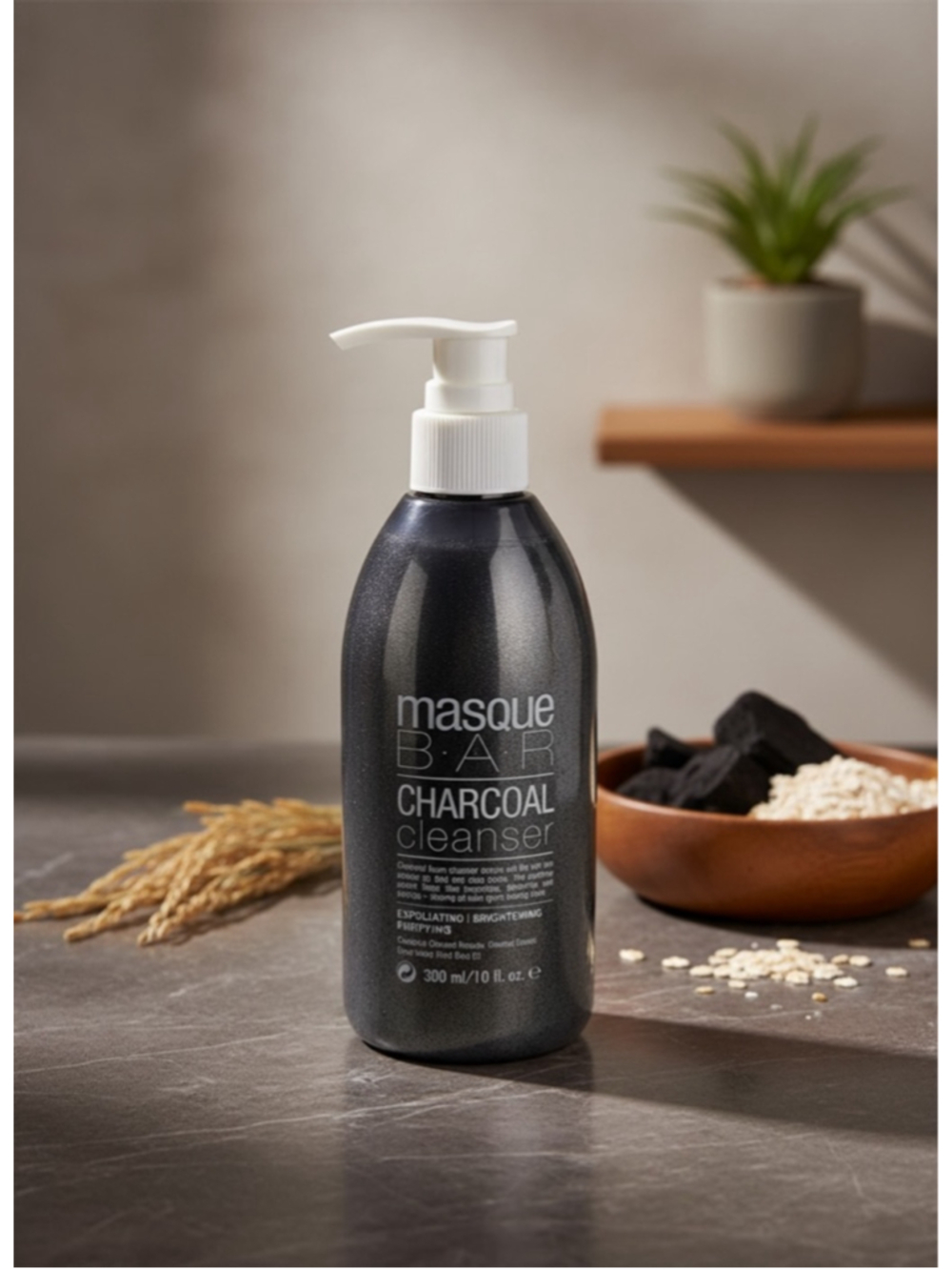 Masque BAR Charcoal Cleanser Exfoliating Brightening Purifying Face Wash 10 oz